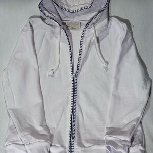 Nabrini White Utility Jacket with Soft Fleece and Elastic Cuffs